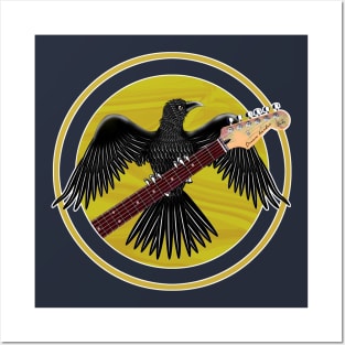 Black Raven Strat guitar Posters and Art